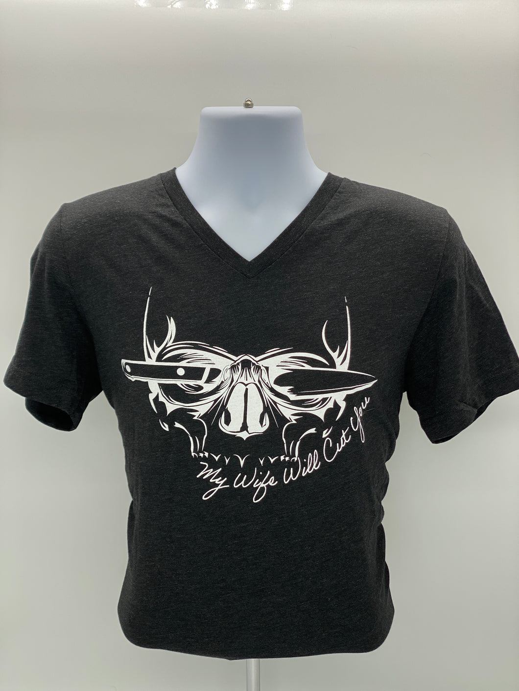 Knife Eyes - My Wife Will Cut You - Men's V-Neck Tshirt